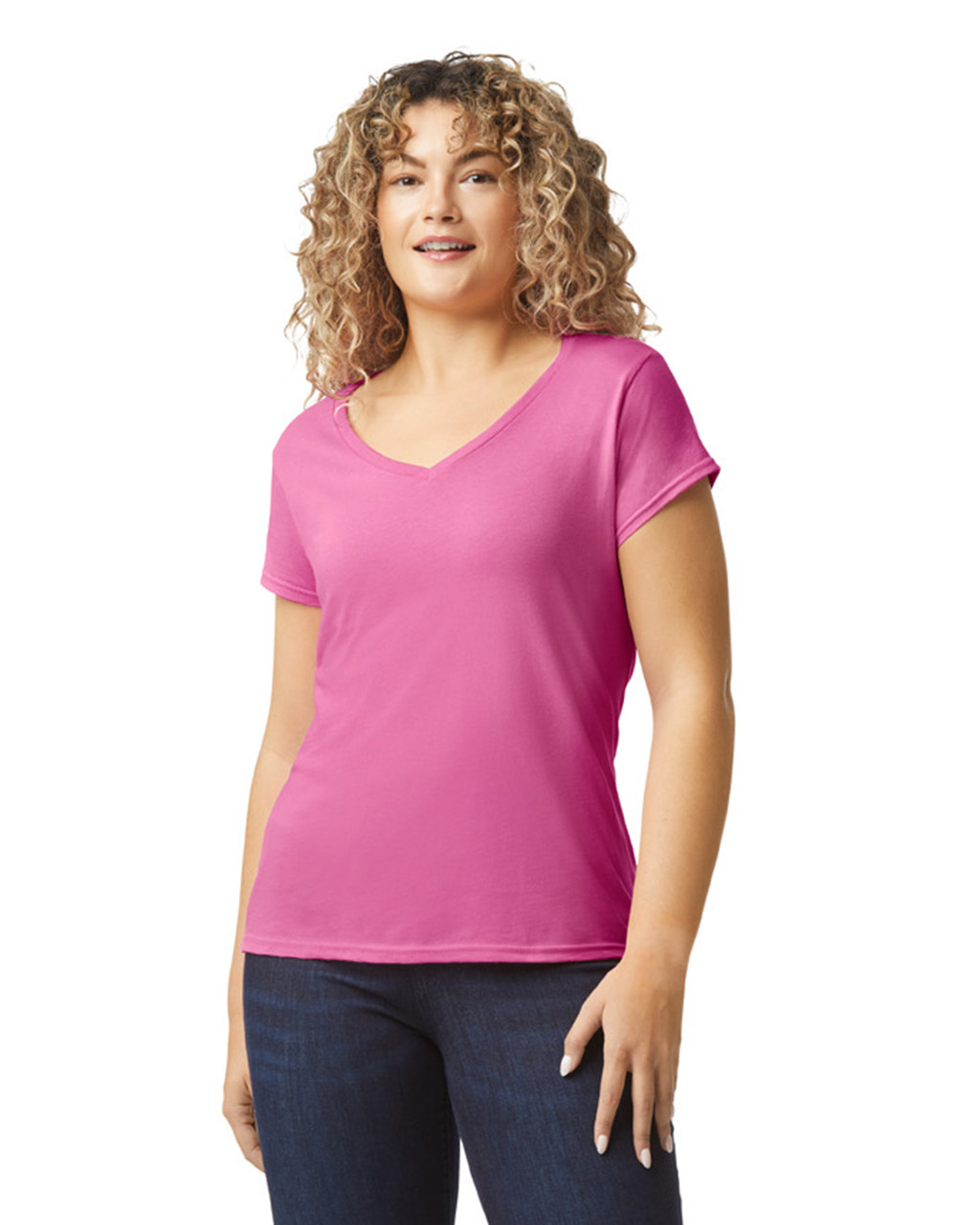 Ženska Majica Gildan s V-izrezom za Tisak po Želji