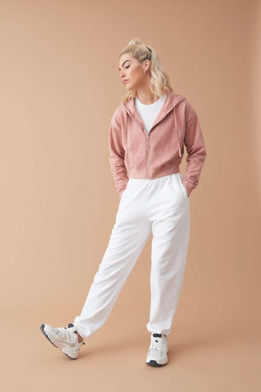 Kratka Ženska Duksa AWDis s Kapuljačom Zipom s Printom