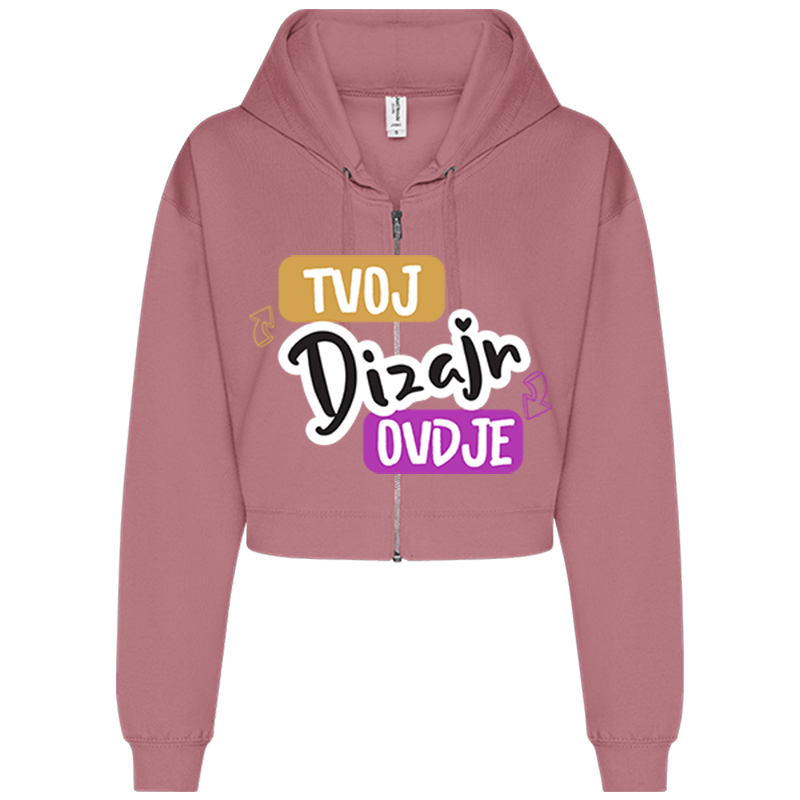 Kratka Ženska Duksa AWDis s Kapuljačom Zipom s Printom - puppynator.hr