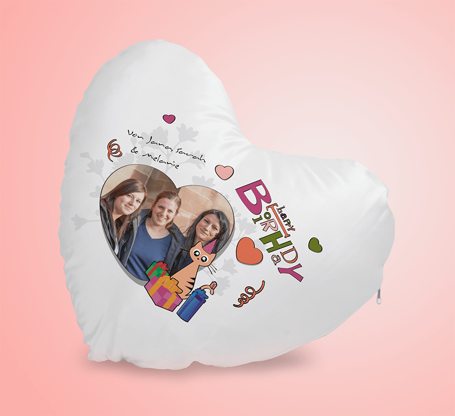 Dizajniraj Jastuk u obliku Srca s Tiskom, Fotografijom i Natpisom - puppynator.hr