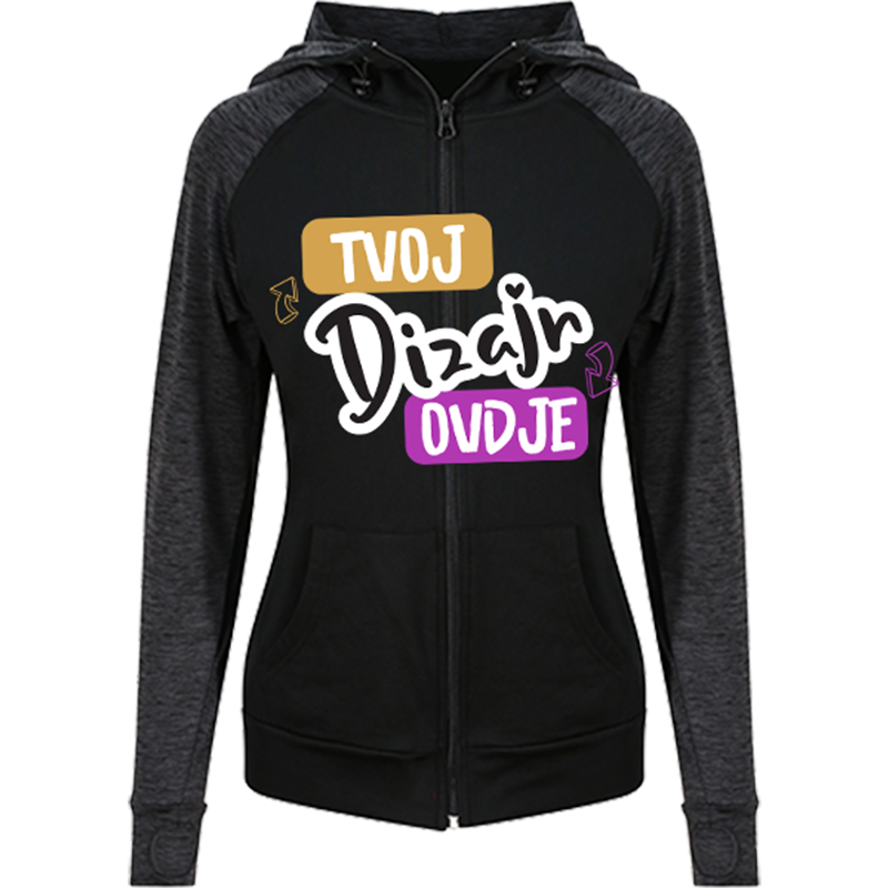 Tisak na Ženskoj Just Cool Duksi s Prednjim Zipom - puppynator.hr