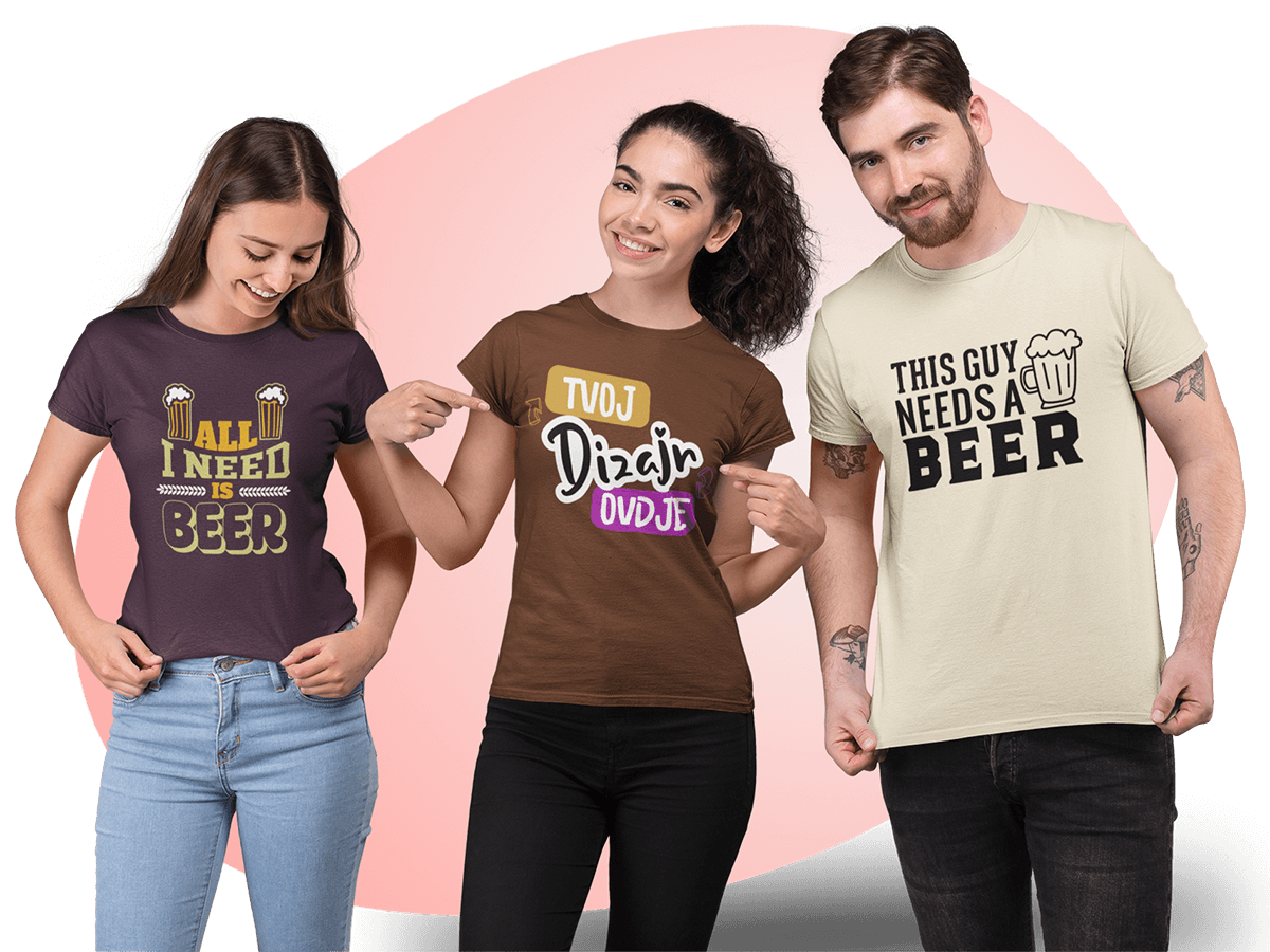 Kreiraj vlastite pivske majice s tiskom po želji - puppynator.hr