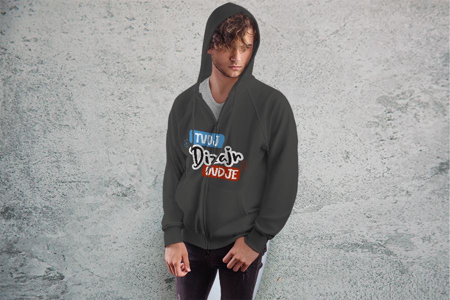 Muška hoodie majica s tiskom - puppynator.hr